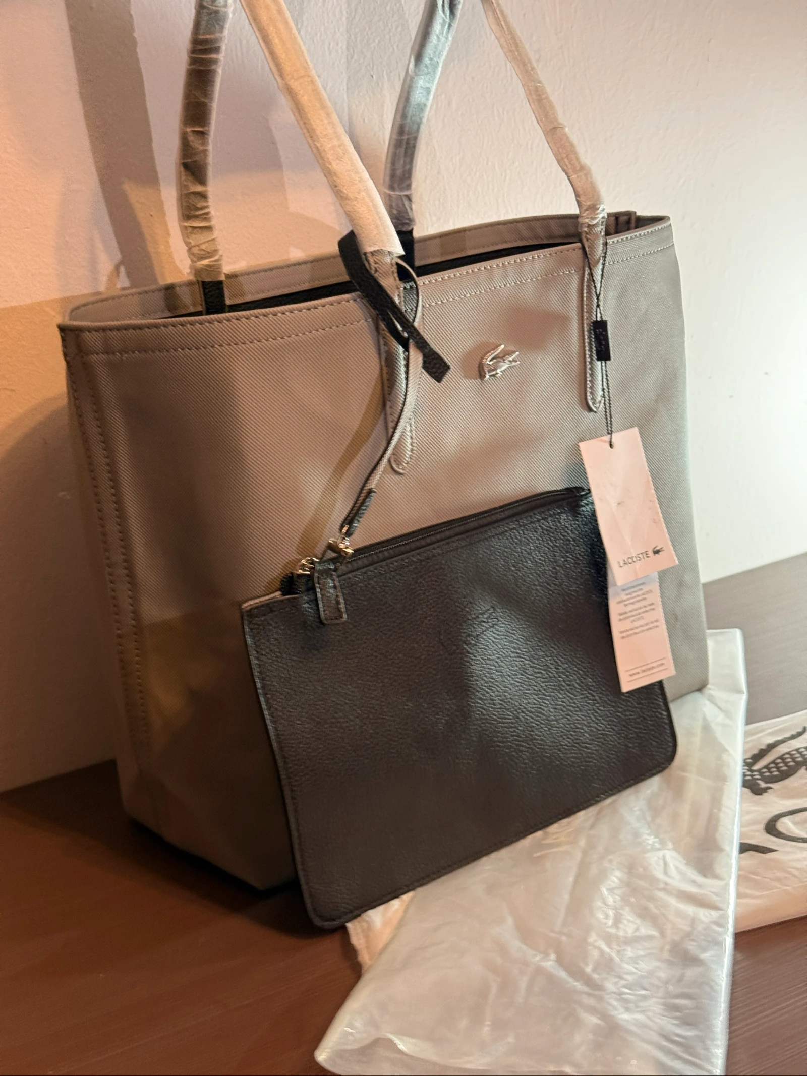 Lacoste reversible tote bag - Gray and Black – photo 6